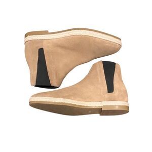 ZARA Men’s Dark Beige Jute Suede Ankle Chelsea Boots Sz 44 (US Sz 10)